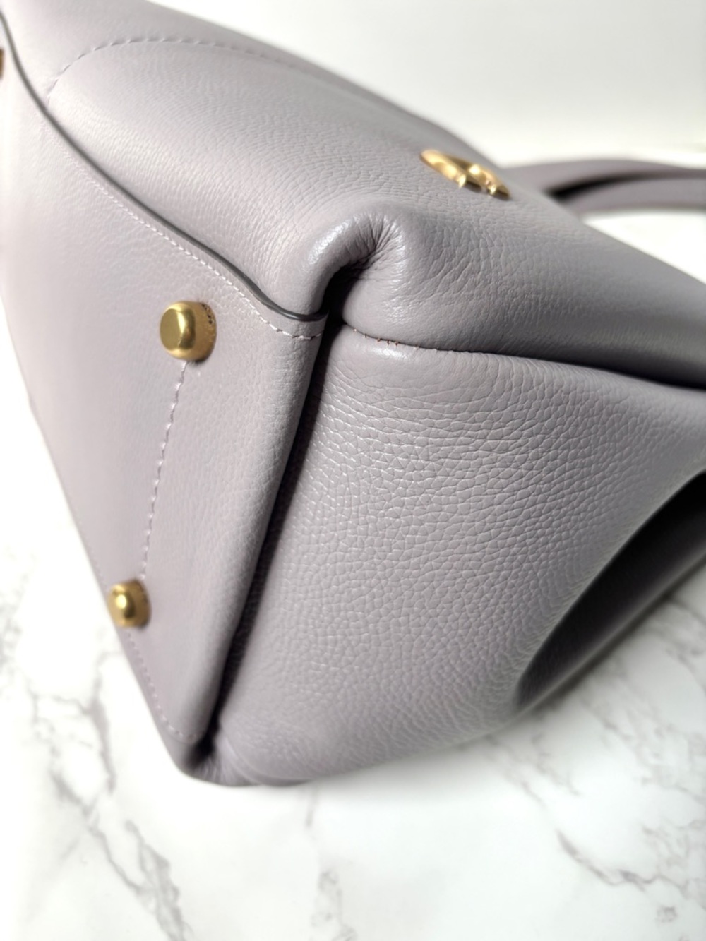 New Coach Lana Leather Shoulder Bag Ash Gray - Picture 10 of 16